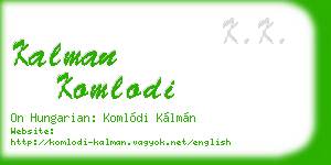 kalman komlodi business card