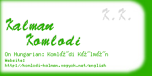 kalman komlodi business card